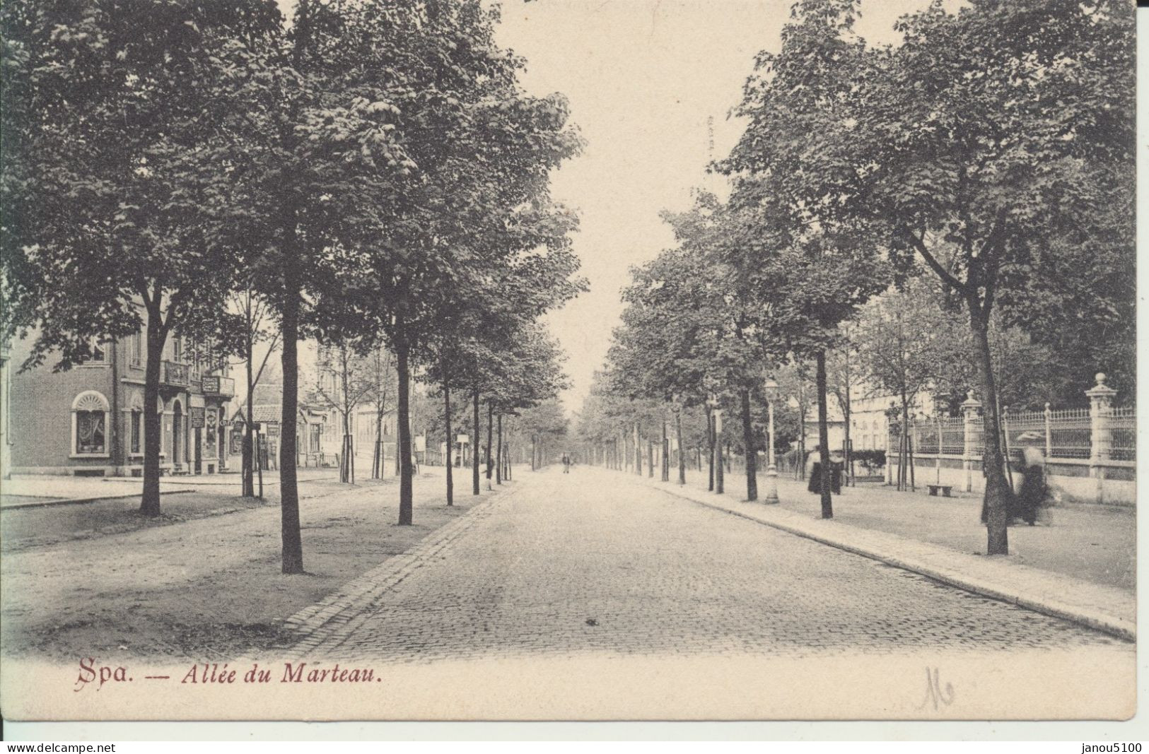 CARTES POSTALES    BELGIQUE      SPA ( PROVINCE   DE LIEGE )    ALLEE DU MARTEAU    1904. - Spa