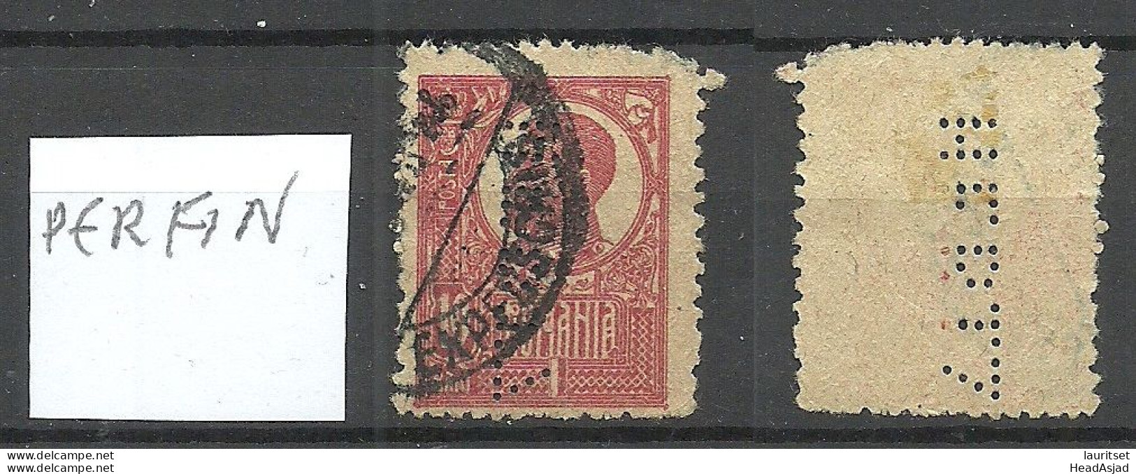 ROMANIA Rumänien 1920 Michel 253 King Karl I König O Perfin Firmenlochung - Used Stamps