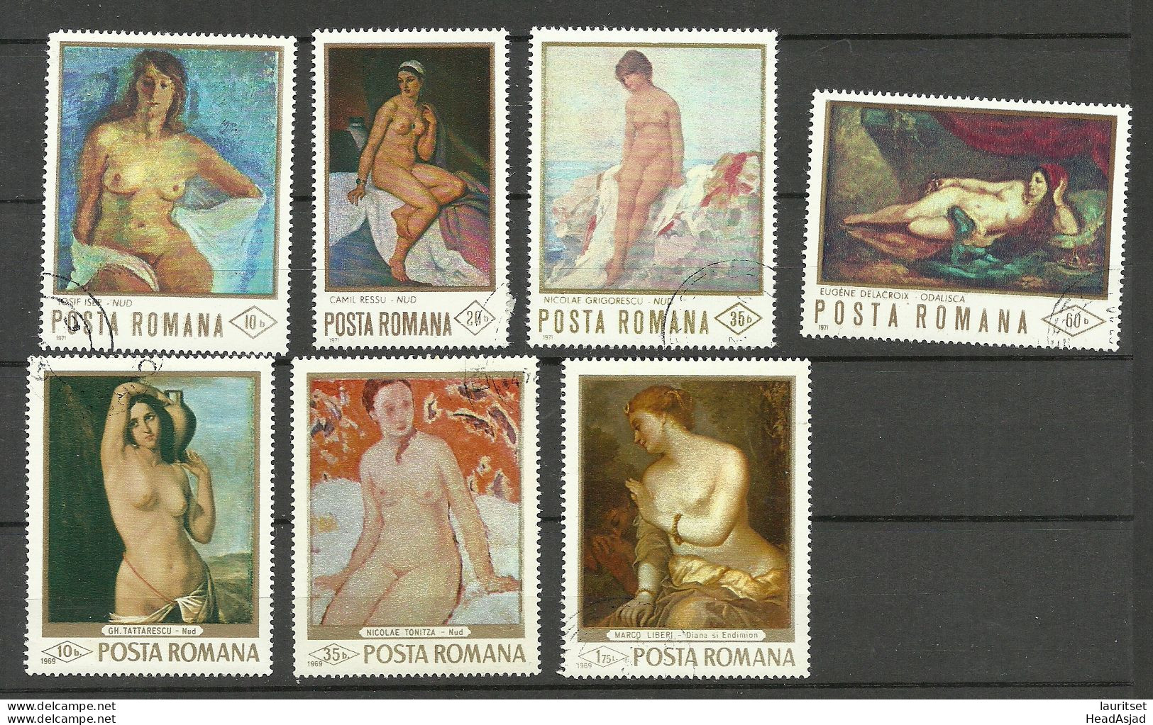 ROMANIA 1969/1971, 7 Stamps, Art Kunst Frauen Akte O - Nus