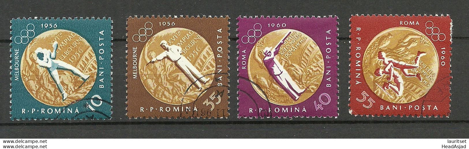 ROMANIA Rumänien 1961 Olympic Games Melbourne & Roma (1956 & 1960), 4 Stamps, O - Ete 1960: Rome