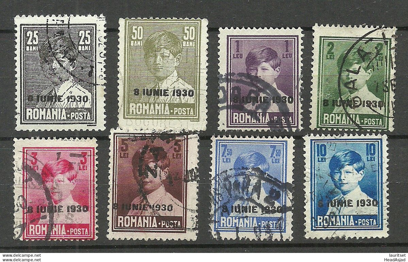 ROMANIA Rumänien 1930 = 8 Values From Set Michel 361 - 371 O - Oblitérés