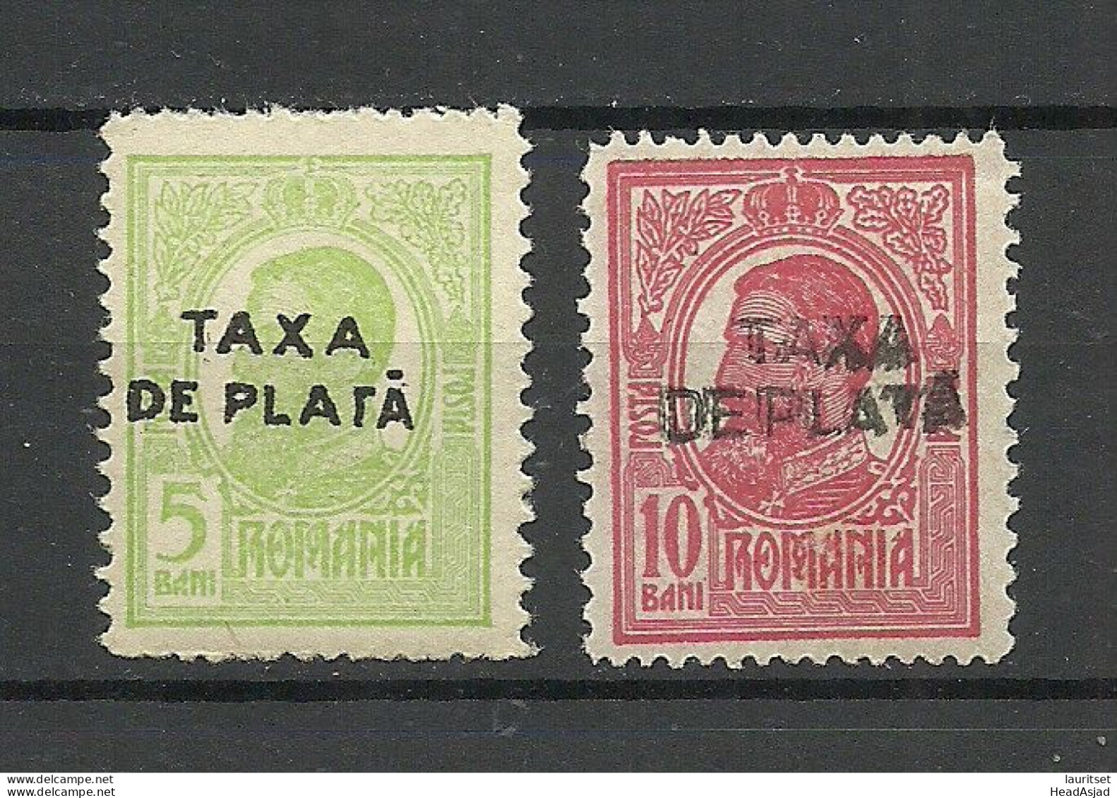 ROMANIA 1918 Notausgabe Für Die Moldau Michel 40 - 41 MNH Portomarken Postage Due NB! Mi 41 Looks Like Double OPT? - Strafport