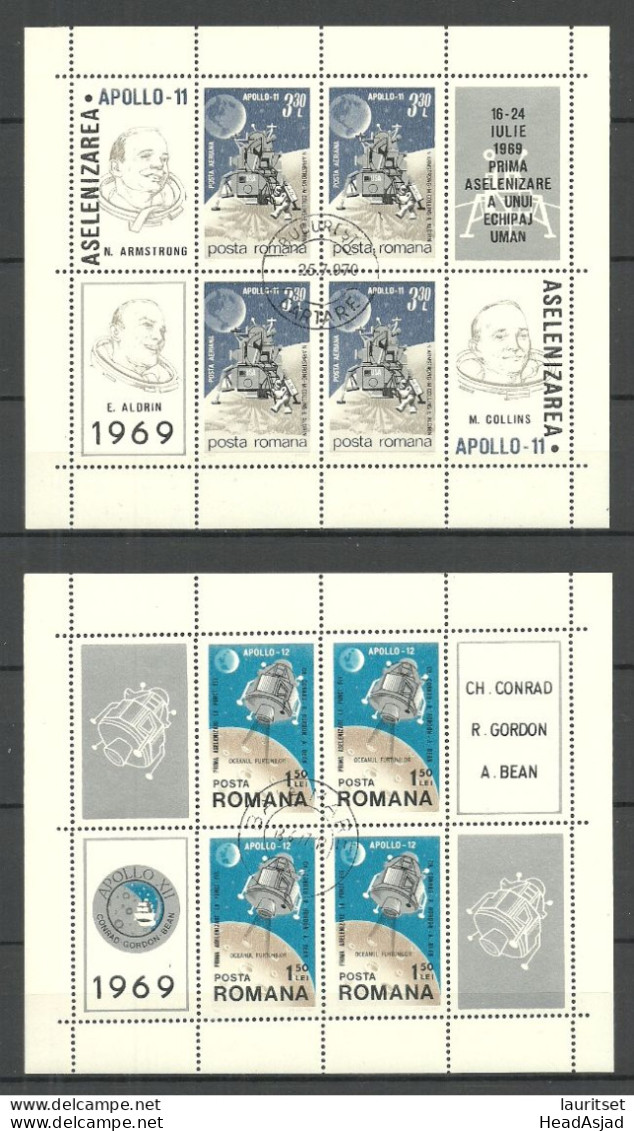 ROMANIA Rumänien 1969 Michel Block 72 & 74 O Space Weltraum Kosmonautik Raumfahrt - Europe