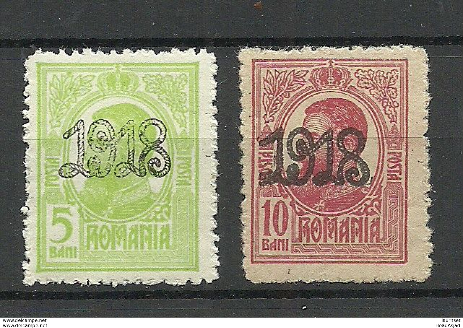 ROMANIA Rumänien 1918 Michel 238 - 239 * - Ongebruikt