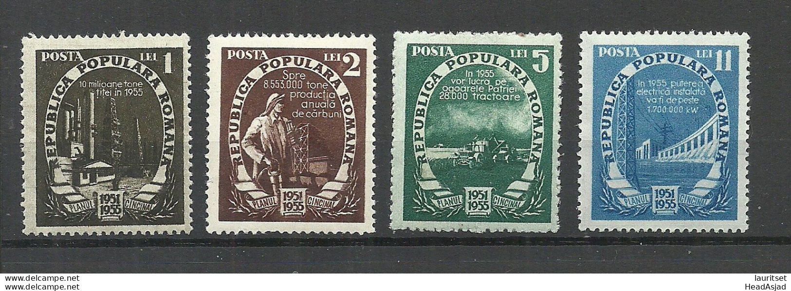 ROMANIA Rumänien 1951/1952 Michel 1276 - 1277 & 1280 & 1284 MNH - Ongebruikt