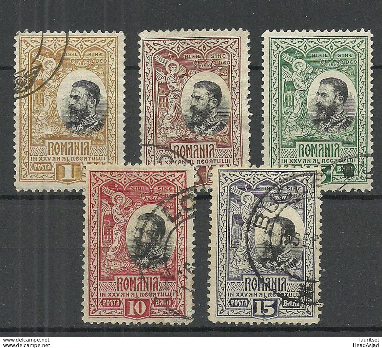 ROMANIA Rumänien 1906 Michel 177 - 181 O King Karl I König - Gebraucht