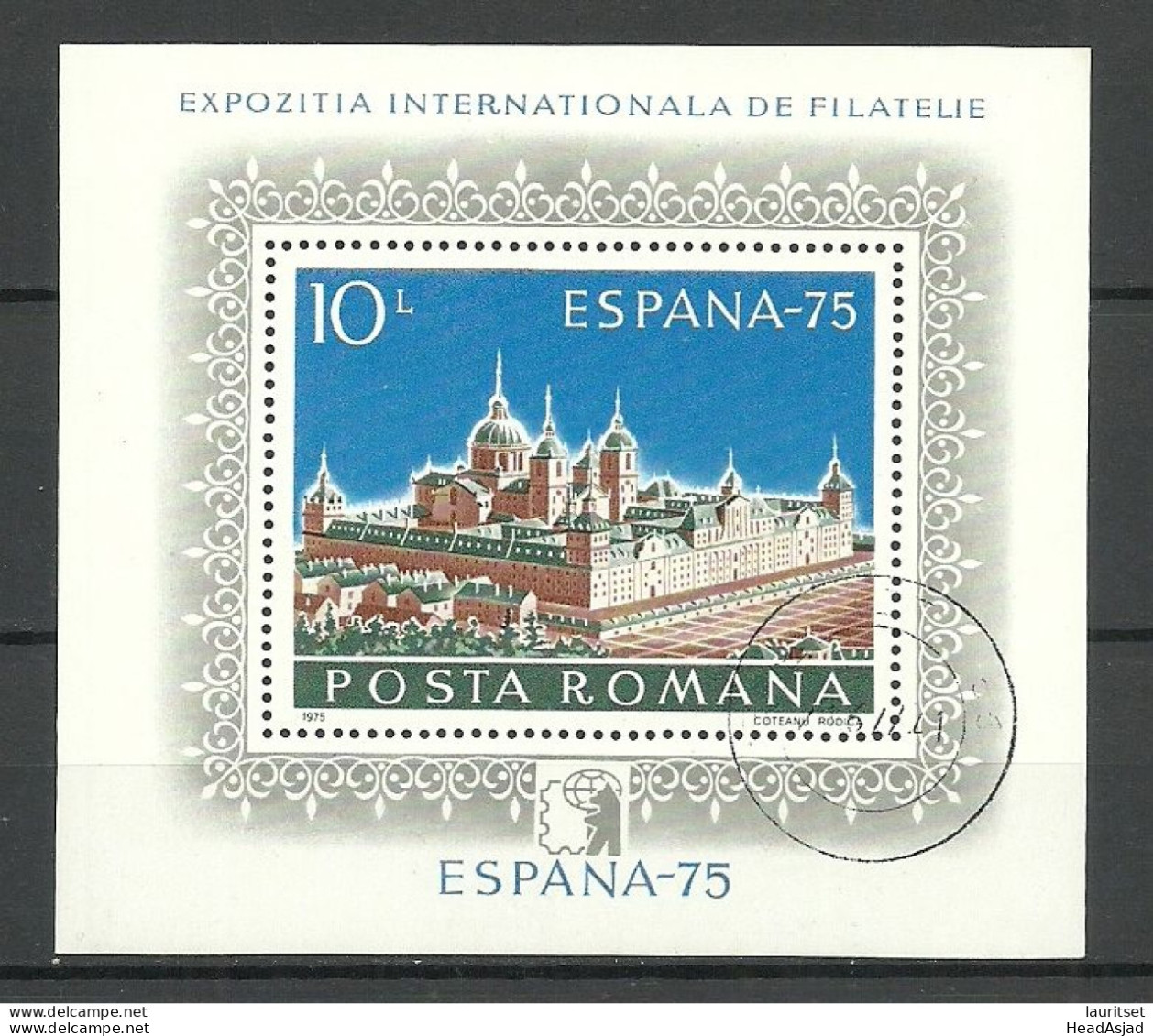 ROMANIA Rumänien 1975 Michel Block 119 O Briefmarkenausstellung Espana `75 Stamp Exhibition - Briefmarkenausstellungen