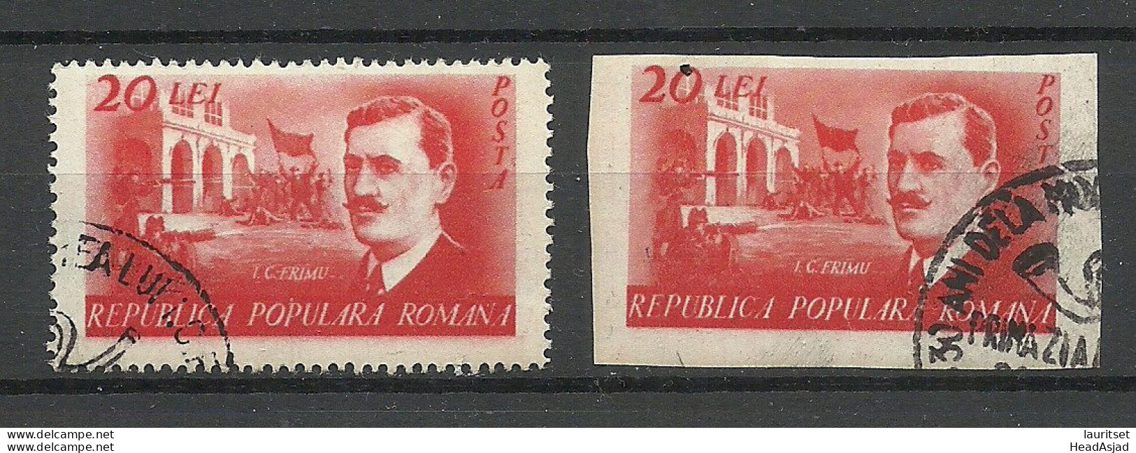 ROMANIA Rumänien 1949 Michel 1179 A + B O - Usado