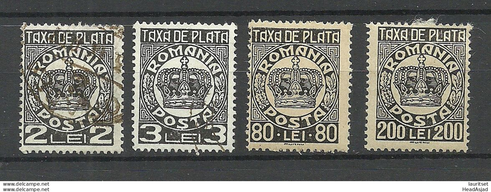 ROMANIA 1932-1947 Taxa De Plata, 4 Stamps, Mint & Used Dienstmarken Duty Tax - Revenue Stamps