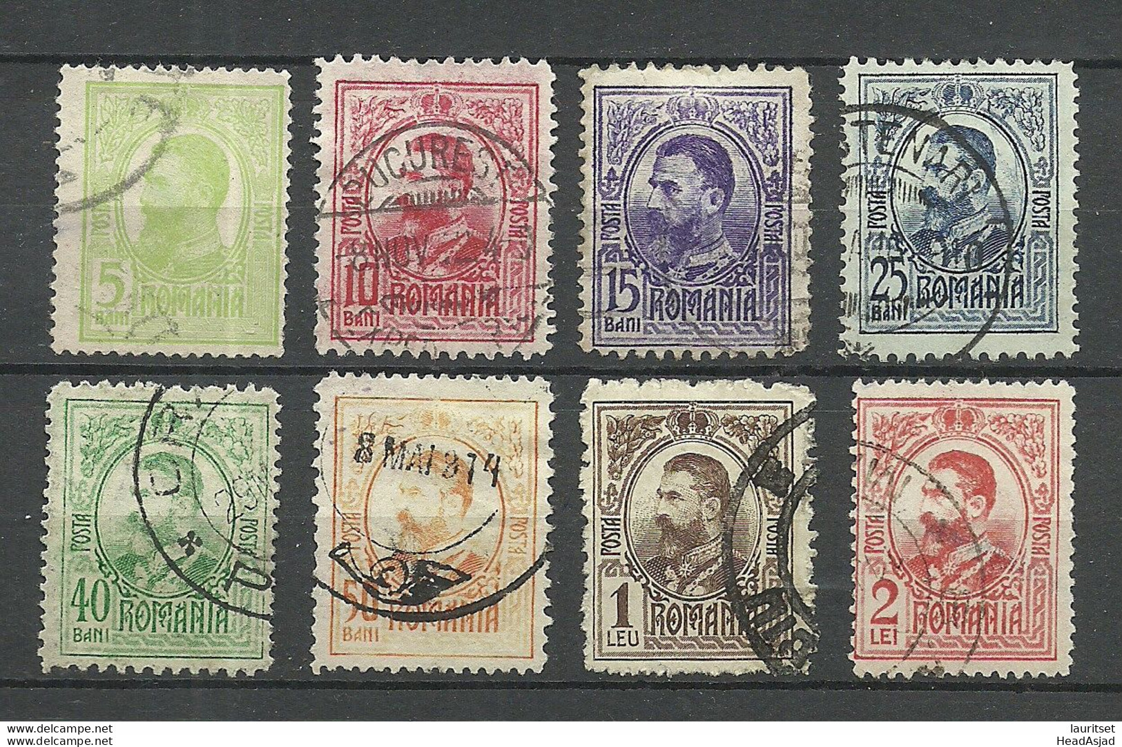ROMANIA Rumänien 1908 Michel 212 - 219 O - Oblitérés