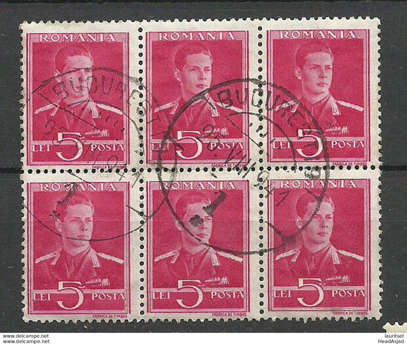 Romania 1940/942 Michel 656 As 6-block O King Michael I - Used Stamps