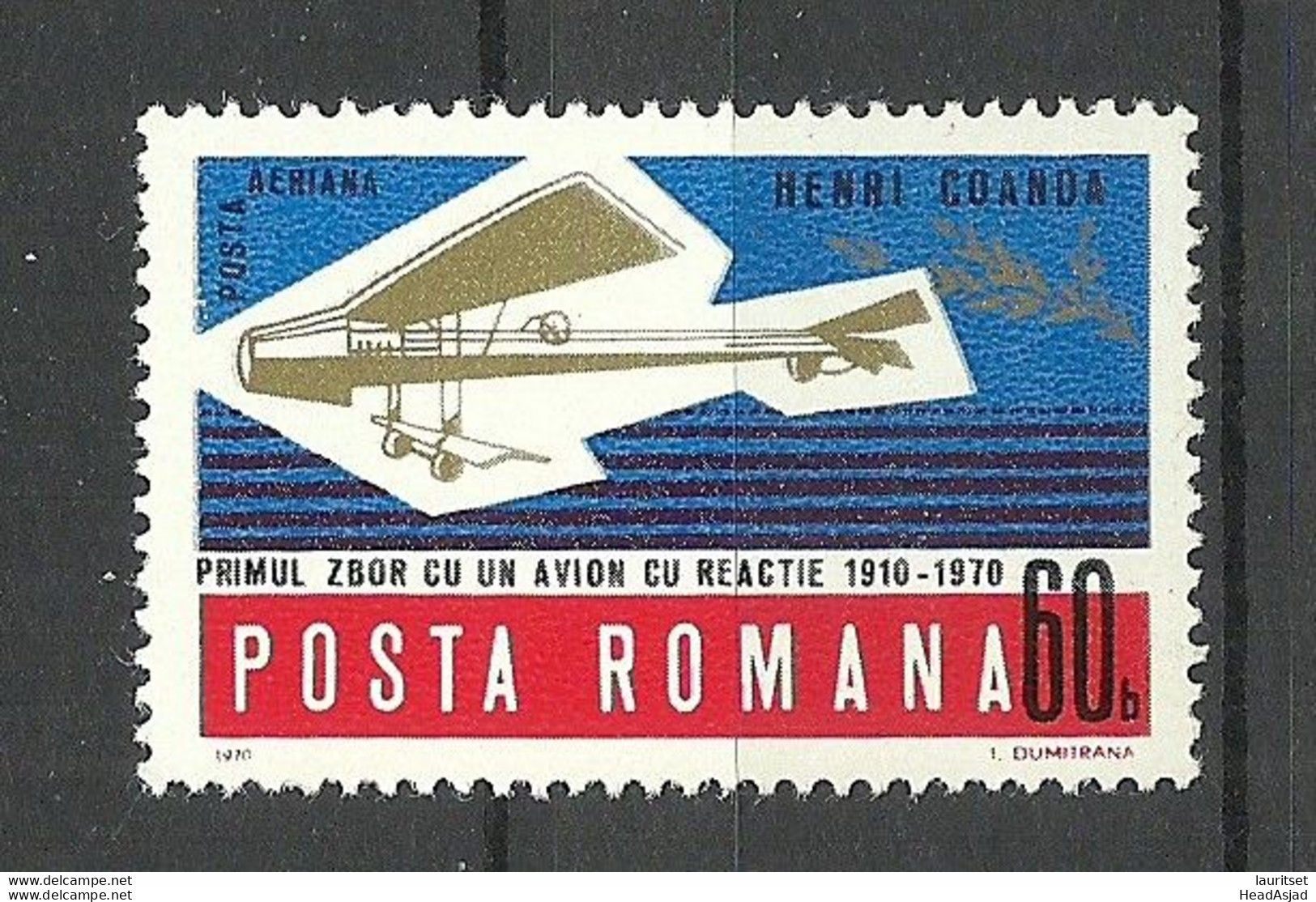 Romania 1970 Michel 2896 MNH Aviation Flugzeug Air Plane Henry Coanda - Vliegtuigen