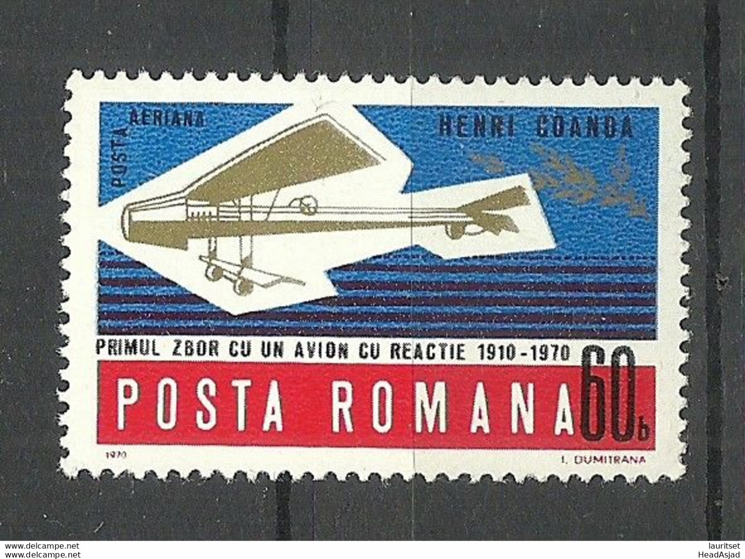 Romania 1970 Michel 2896 MNH Aviation Flugzeug Air Plane Henry Coanda - Nuovi