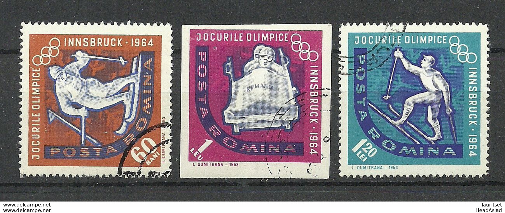 Romania 1963 Michel 2199 & 2202 & 2209 O Innsbruck Olympic Winter Games - Inverno1964: Innsbruck
