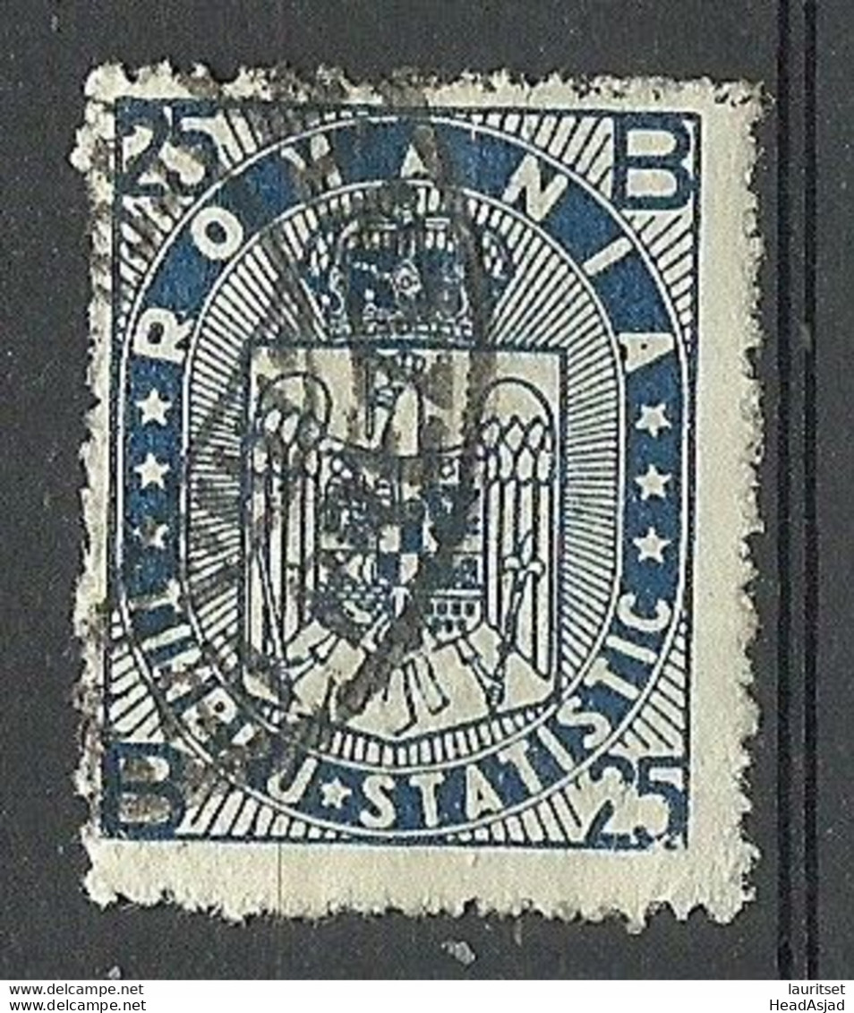 ROMANIA ROMANA Tax Revenue Timbru Statistic Statistisches Gebühr Taxe 25 Bani O - Revenue Stamps