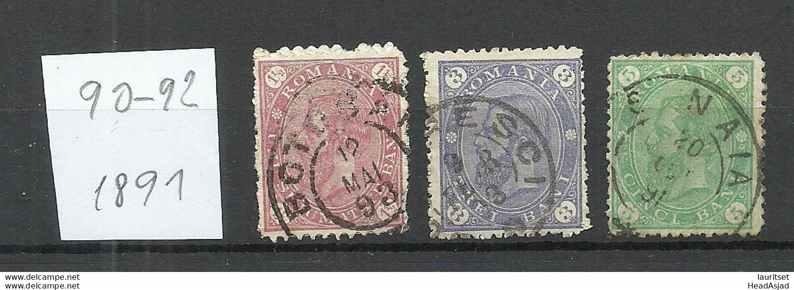 ROMANIA Rumänien 1891 Michel 90 - 92 O - Gebraucht