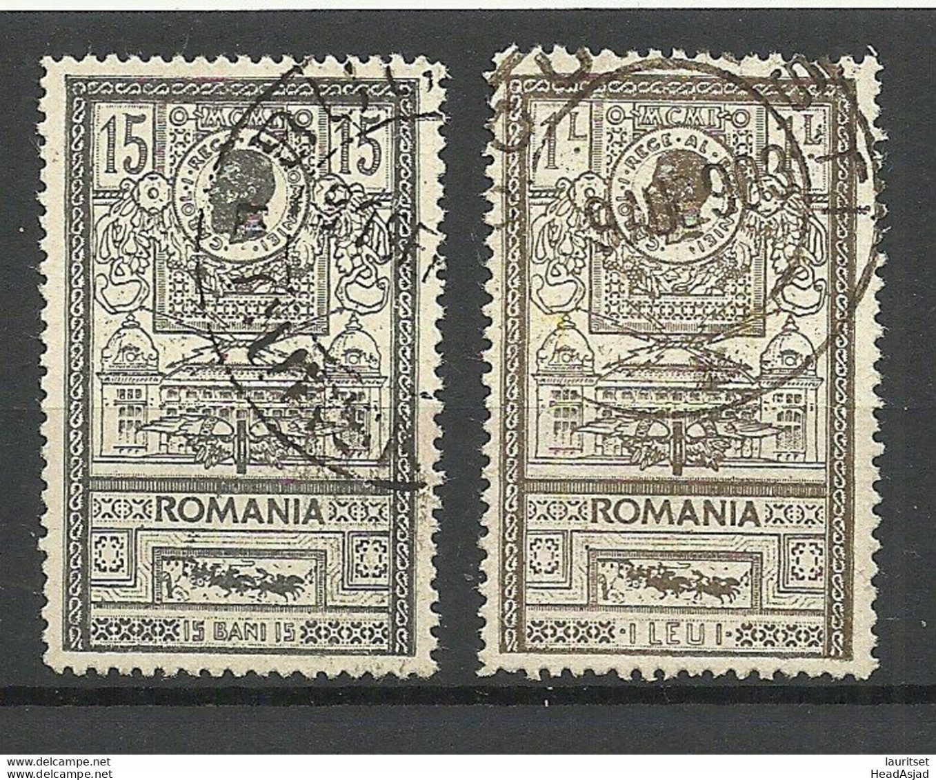 ROMANIA Rumänien 1903 Michel 154 & 158 O - Oblitérés