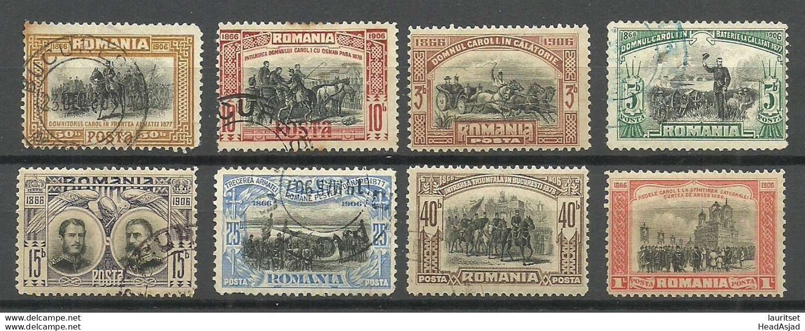 ROMANIA Rumänien 1906 = 8 Values From Set Michel 187 - 196 */o - Ungebraucht