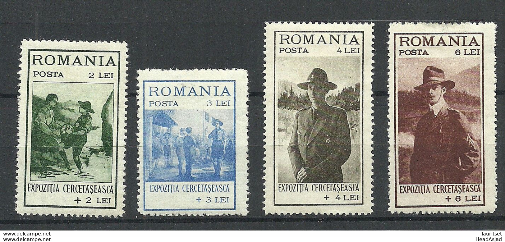 ROMANIA Rumänien 1931 Micel 414 - 417 * Souting Pfadfinder NB! Mi 414 Has A Thinne Place/dünne Haftstelle! - Unused Stamps