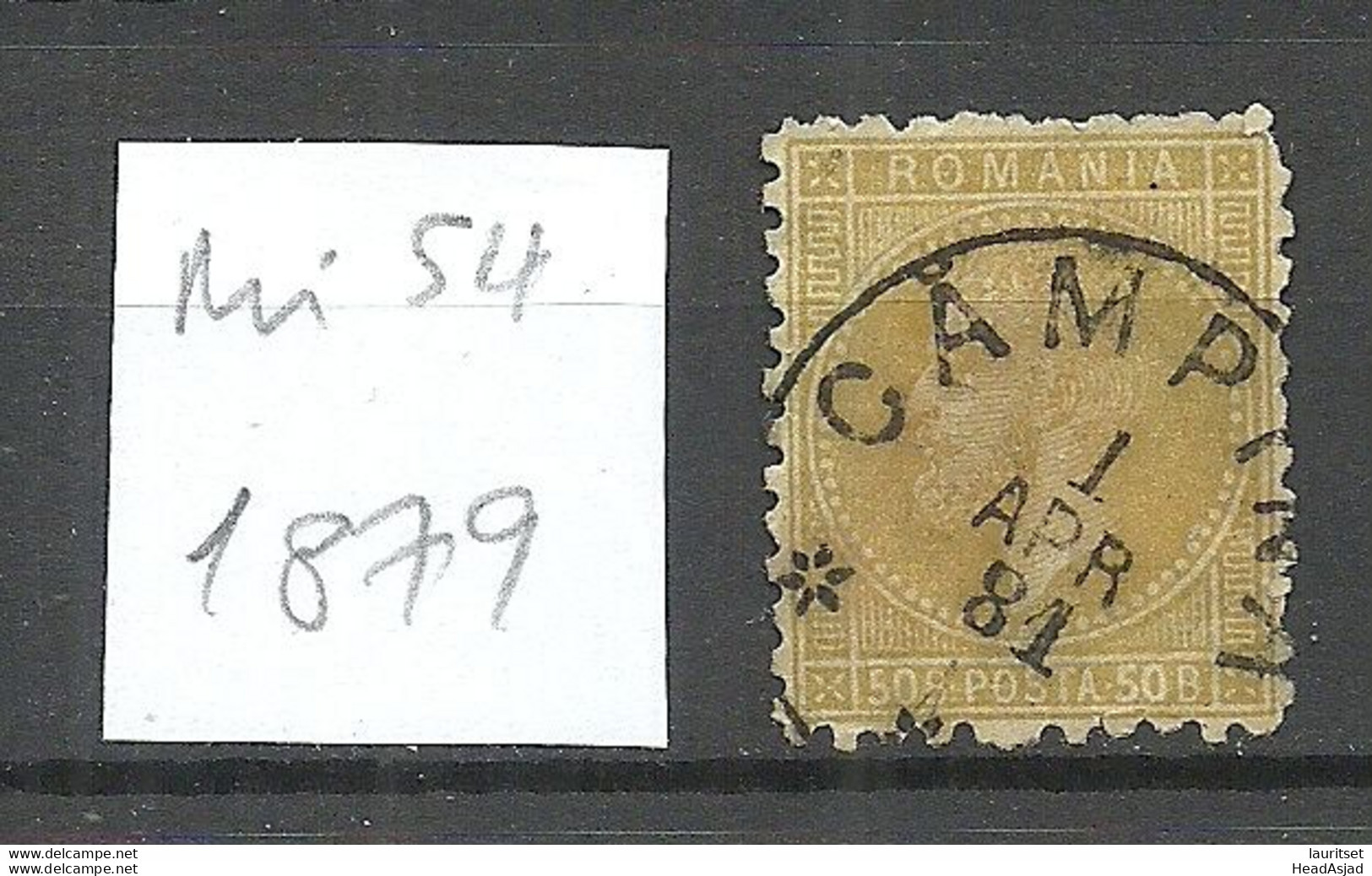 ROMANIA Rumänien 1879 Michel 54 O - 1858-1880 Moldavia & Principality