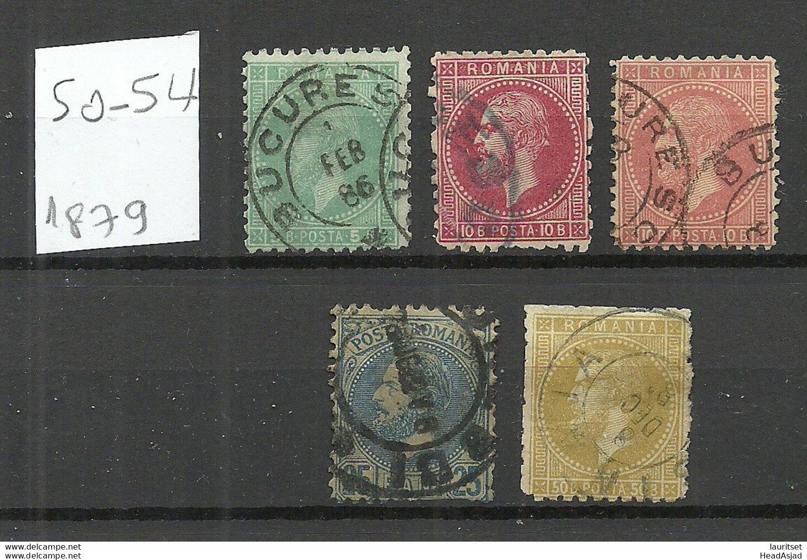 ROMANIA Rumänien 1879 Michel 50 - 54 O - 1858-1880 Moldavia & Principality