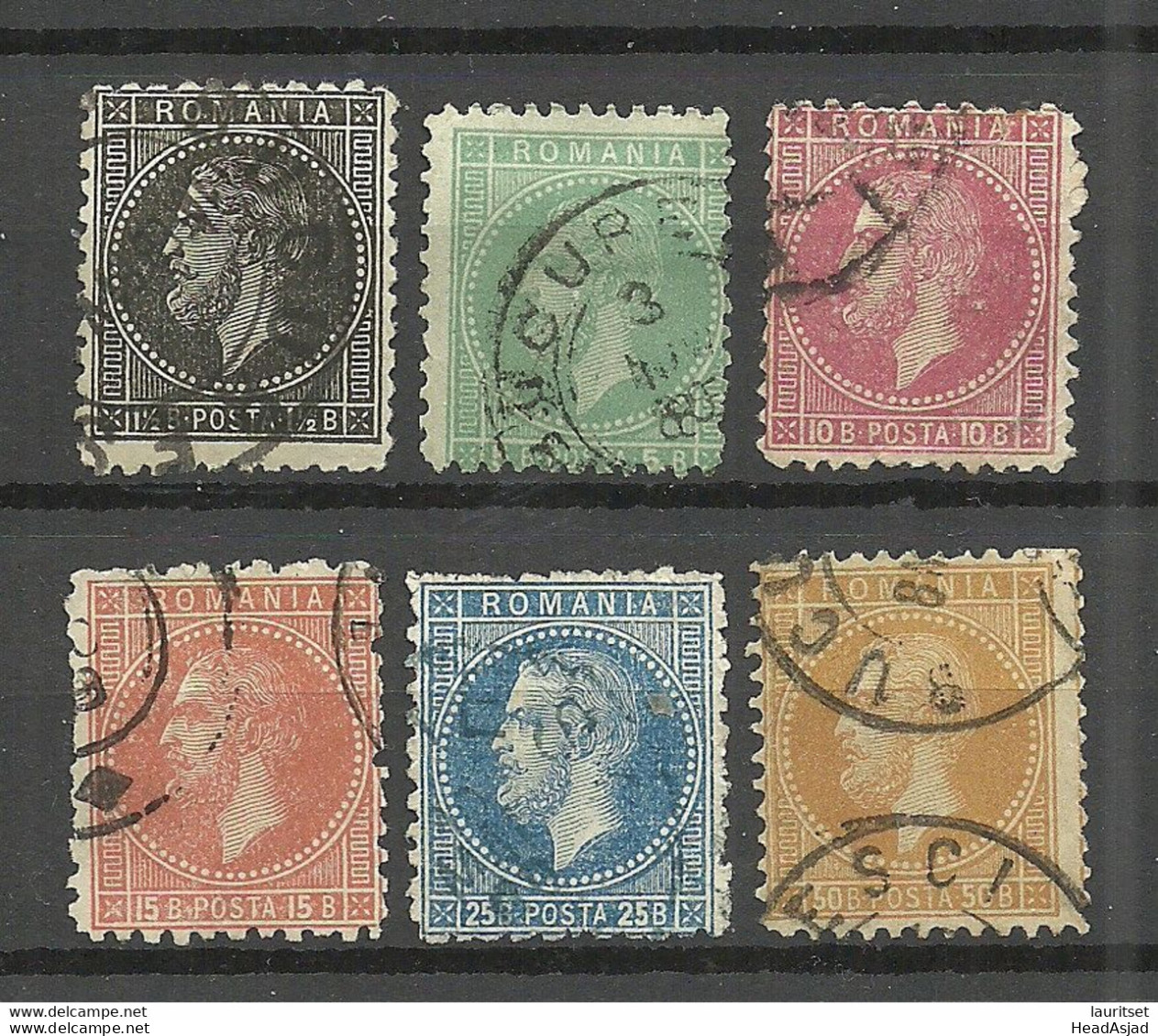 ROMANIA Rumänien 1879 Michel 48 - 54 O - 1858-1880 Moldavia & Principality