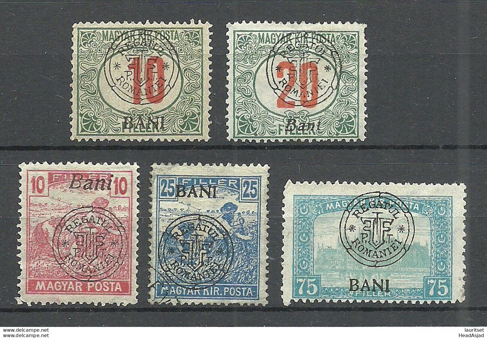 New ROMANIA ROMANA Siebenbürgen Neu-Rumänien 1919, 5 Stamps, Mint & Used - Siebenbürgen (Transsylvanien)