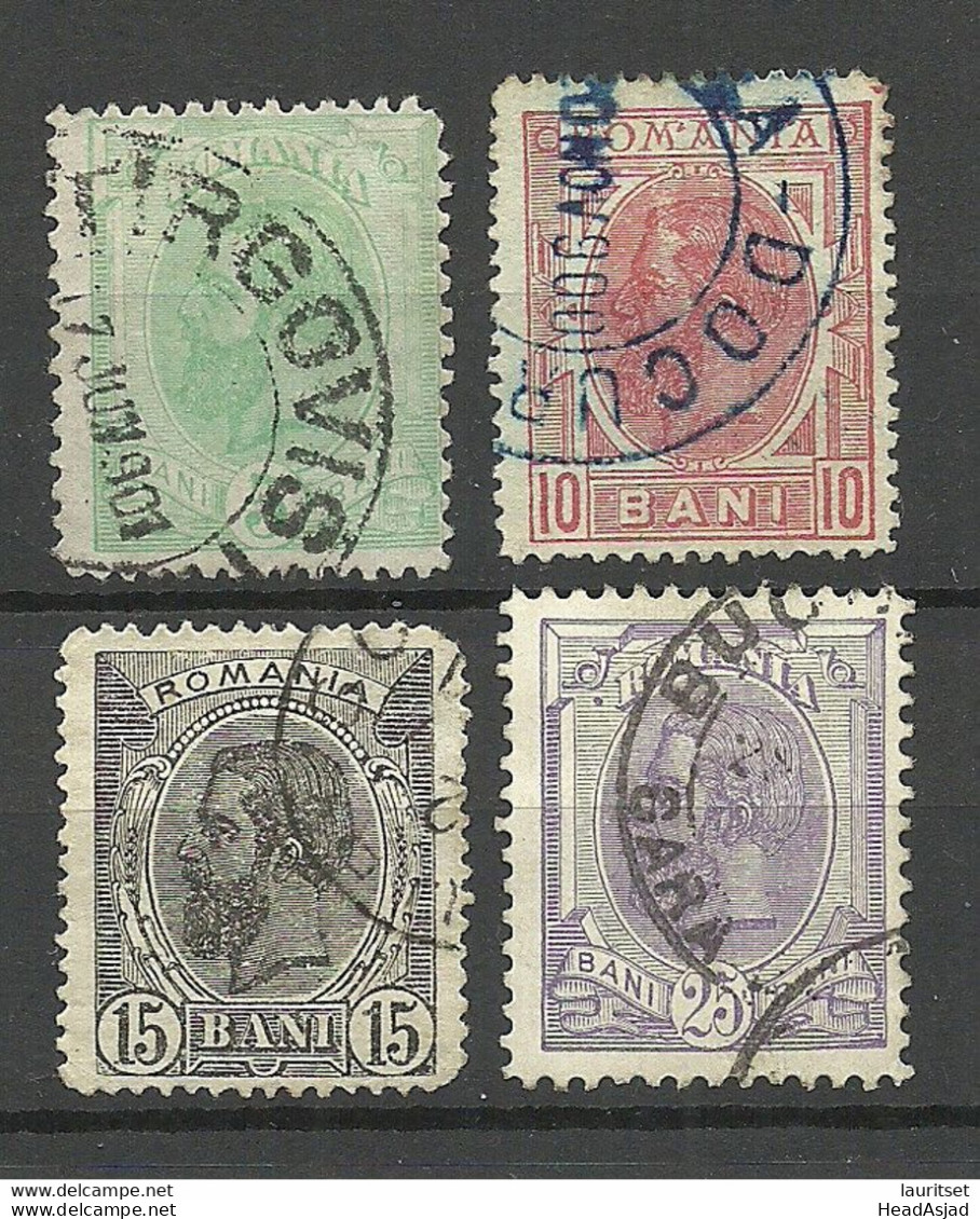 ROMANIA Rumänien 1898 King Karl I König Michel 113 - 116 O - Used Stamps