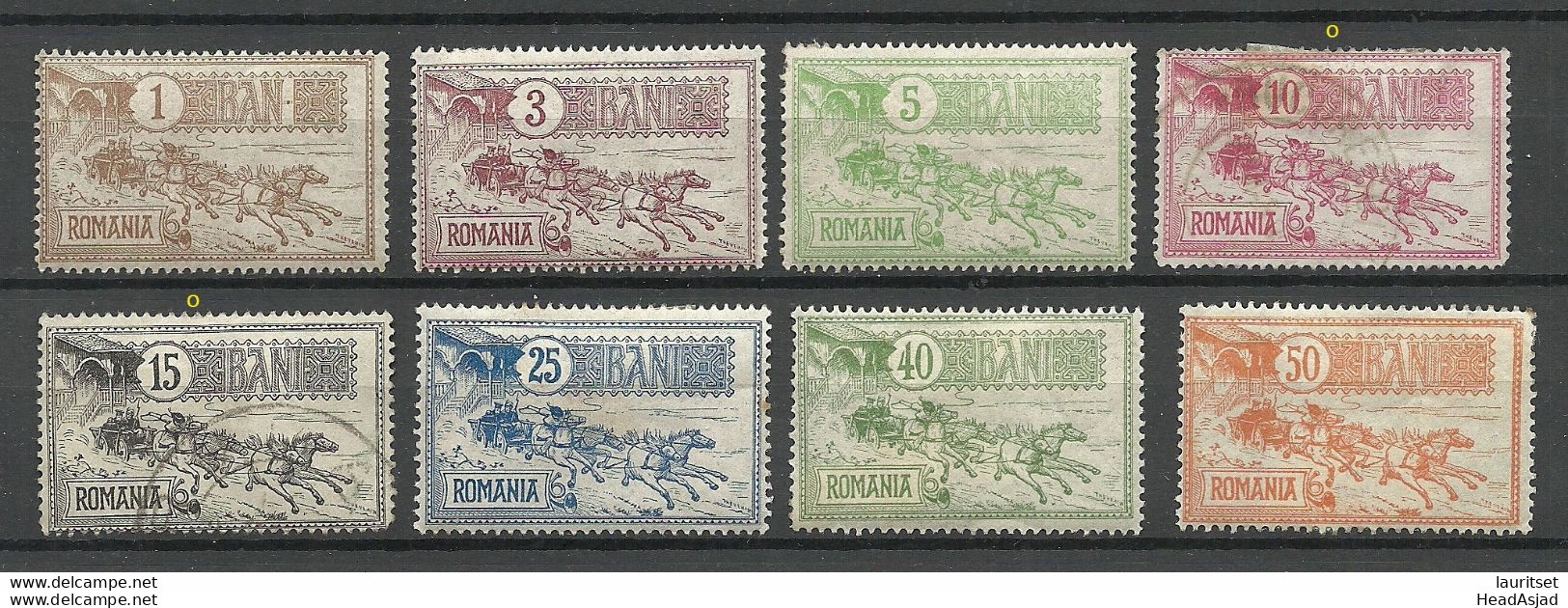 ROMANIA Rumänien 1903 Michel 146 - 153 */o - Unused Stamps