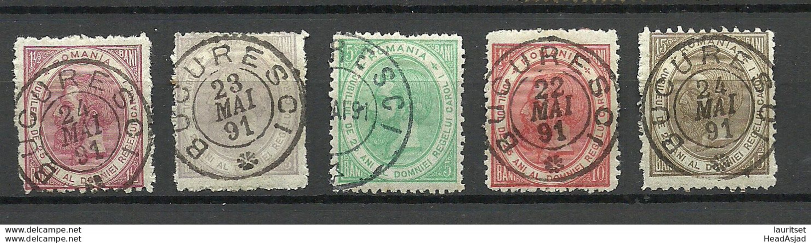 ROMANIA Rumänien 1891 Michel 90 - 94 O - Usado