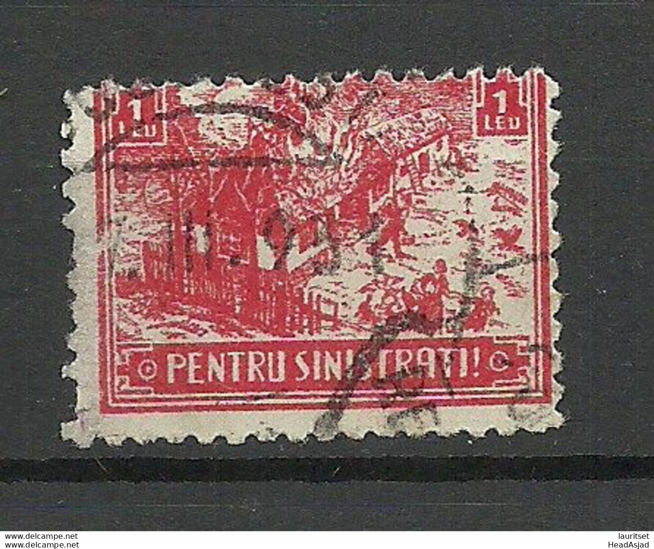 ROMANIA ROMANA CHarity Wohlfahrt Tax Revenue Pentru Sinistrati For Flood Victims 1 Leu O - Revenue Stamps