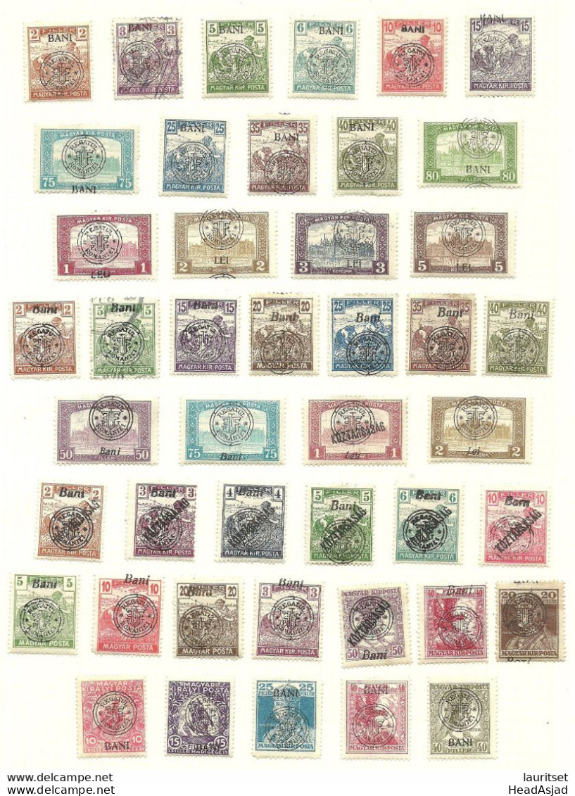 New ROMANIA ROMANA Siebenbürgen Neu-Rumänien 1919 Lot OPT Stamps On Page, Lightly Hinged * (couple Of Stamps Are Used/o) - Transsylvanië