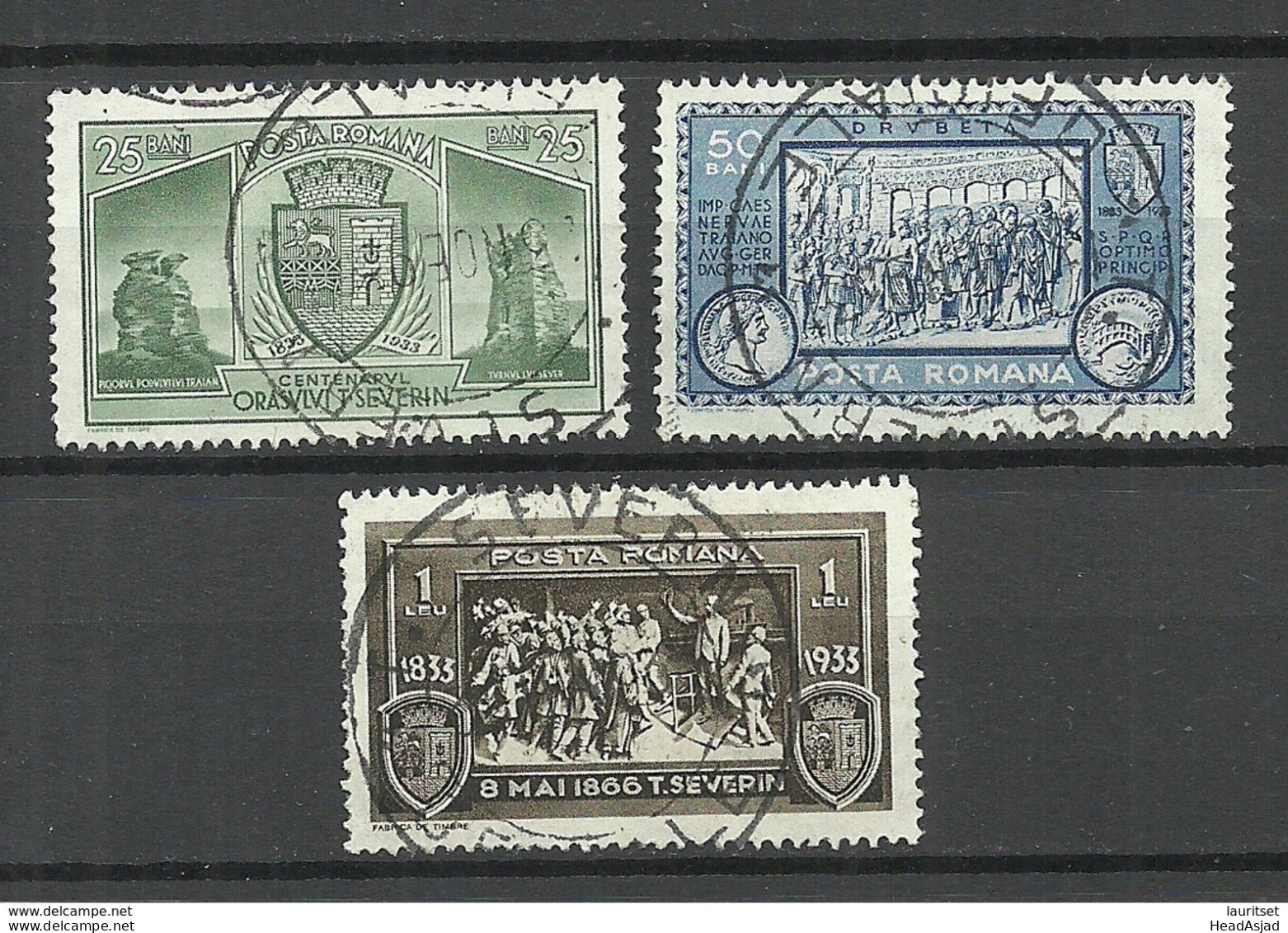 ROMANIA Rumänien 1933 Michel 458 - 460 O - Gebraucht