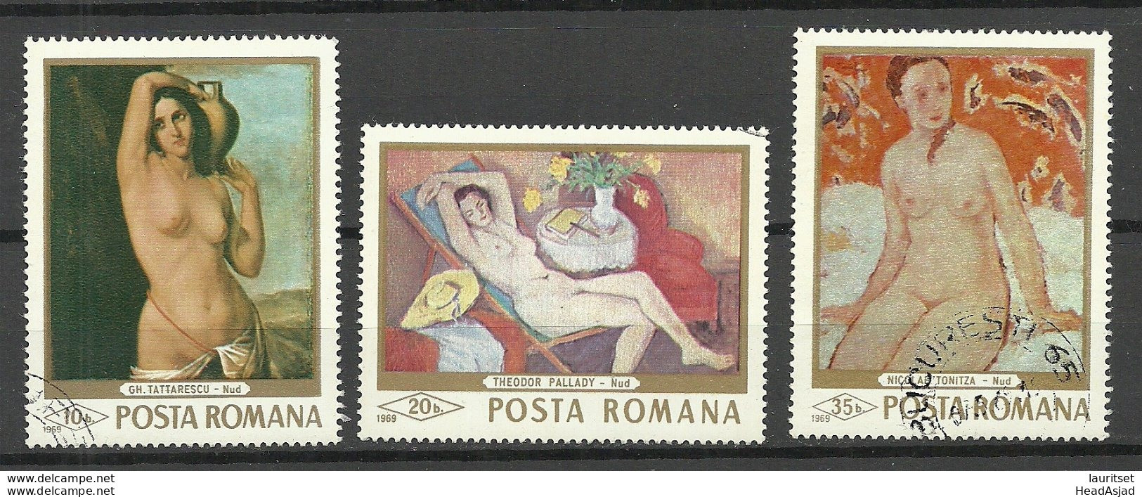 ROMANIA 1969 Michel 2755 - 2757 Art Kunst O - Andere & Zonder Classificatie