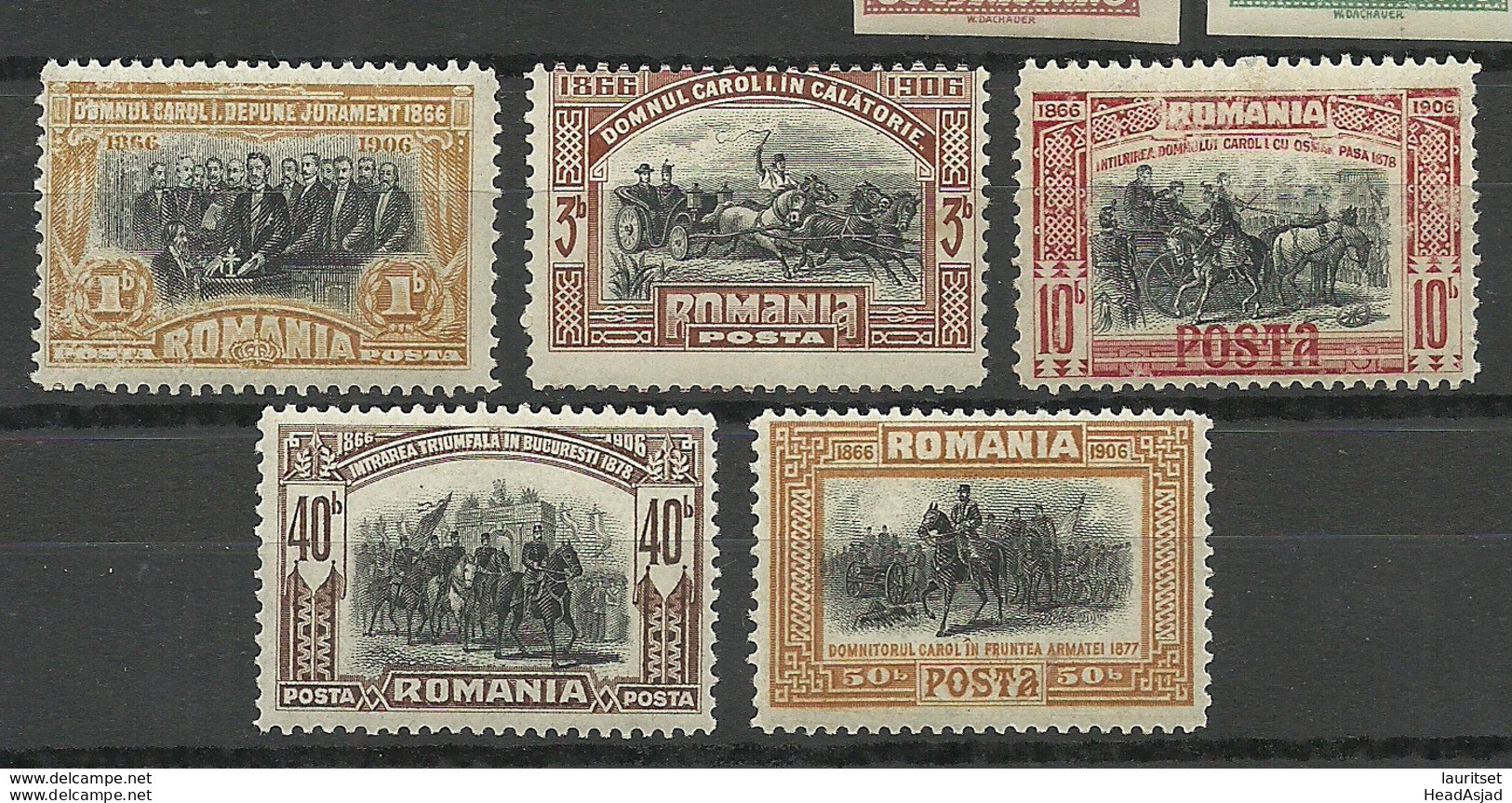 ROMANIA Rumänien 1906 = 5 Values From Set Michel 187 - 196 * - Unused Stamps