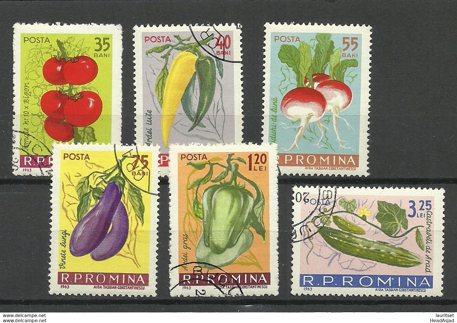 ROMANIA 1963 Michel 2131 - 2136 Gemüse Vegetables O - Alimentación