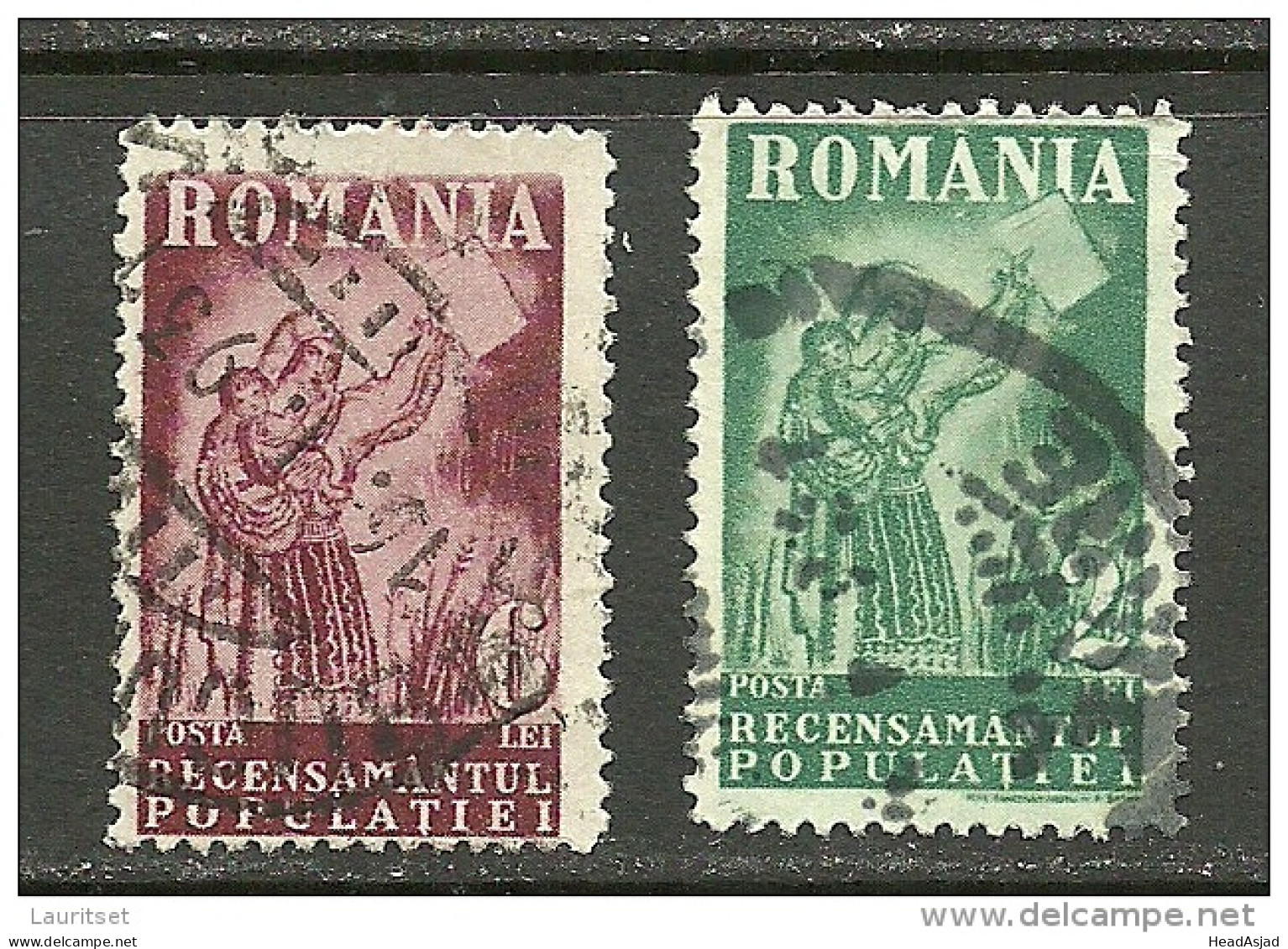 ROMANIA Rumänien 1930 Volkszählung Michel 394 & 396 O - Gebraucht