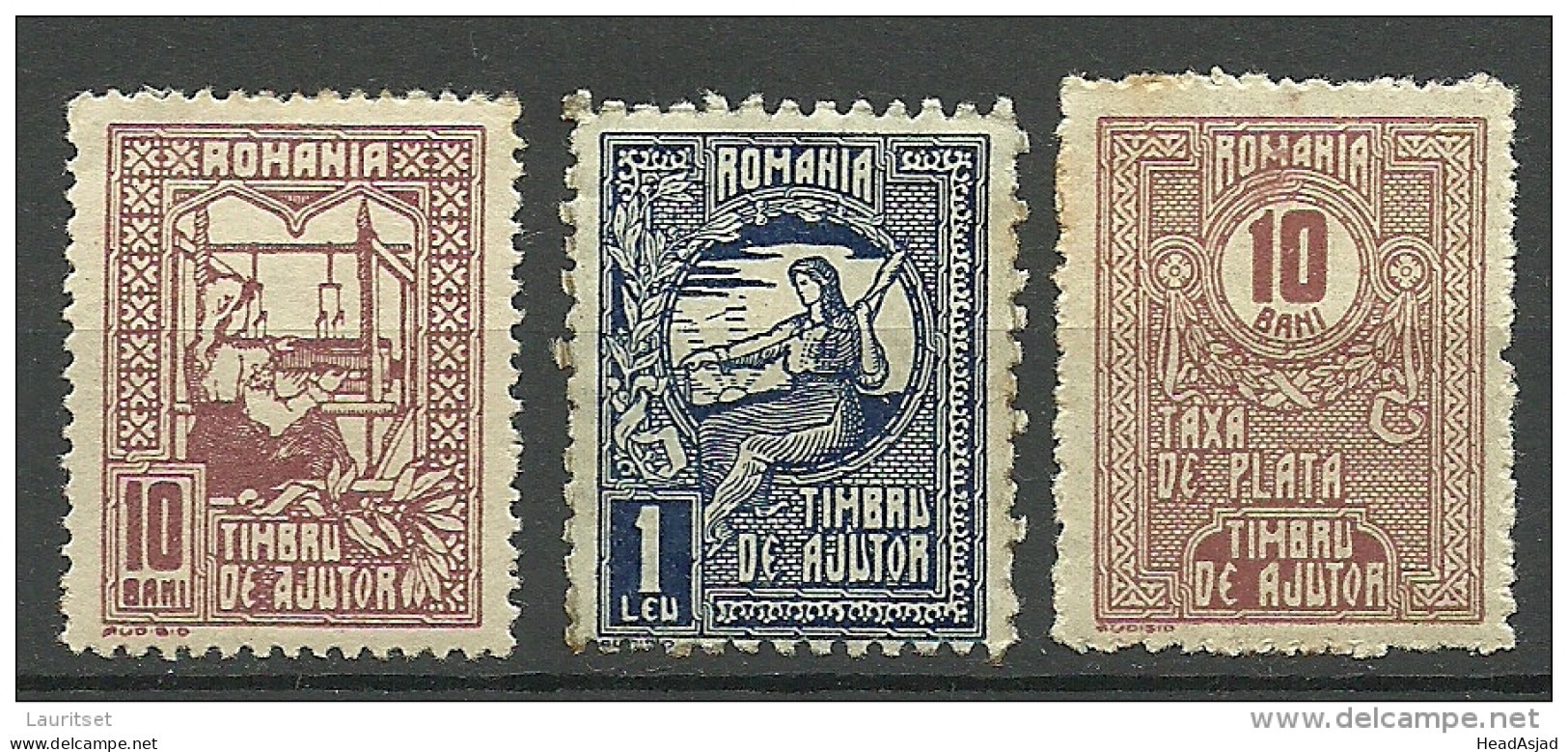 ROMANIA ROMANA Rumänien 1915 - 1918 Revenue Postage Due Porto Steuermarken Fiscal * - Portomarken