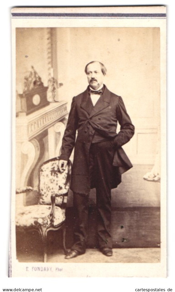 Photo E. Fondary, Paris, Boulevart De Magenta 85, Portrait De Herr Im Dunklen Anzug Avec Moustache  - Personnes Anonymes