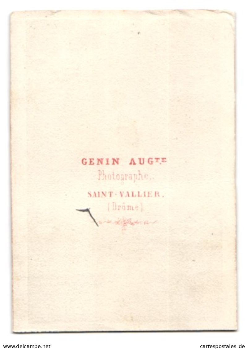 Photo Genin Aug., Saint-Vallier, Portrait De Dame Im Reifrock Kleid Avec Buch In Der Hand  - Anonyme Personen