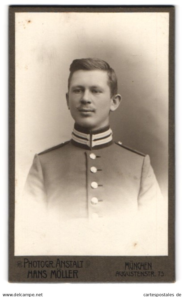 Fotografie Hans Möller, München, Augustenstr. 75, Portrait Garde Soldat In Uniform Mit Schnauzbart  - Personnes Anonymes