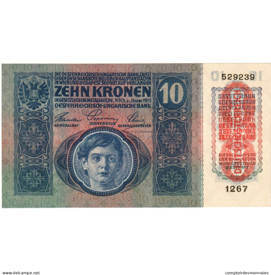 Autriche, 10 Kronen, 1915, 1915-01-02, KM:51a, NEUF - Austria