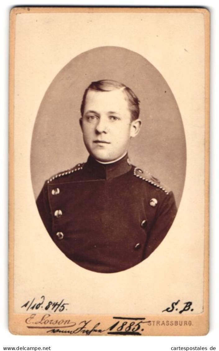 Photo E. Lorson, Strassburg, Rue De La Mesange 2, Einjährig-Freiwilliger Sigmund Breuninger En Uniforme, 1885  - Anonymous Persons