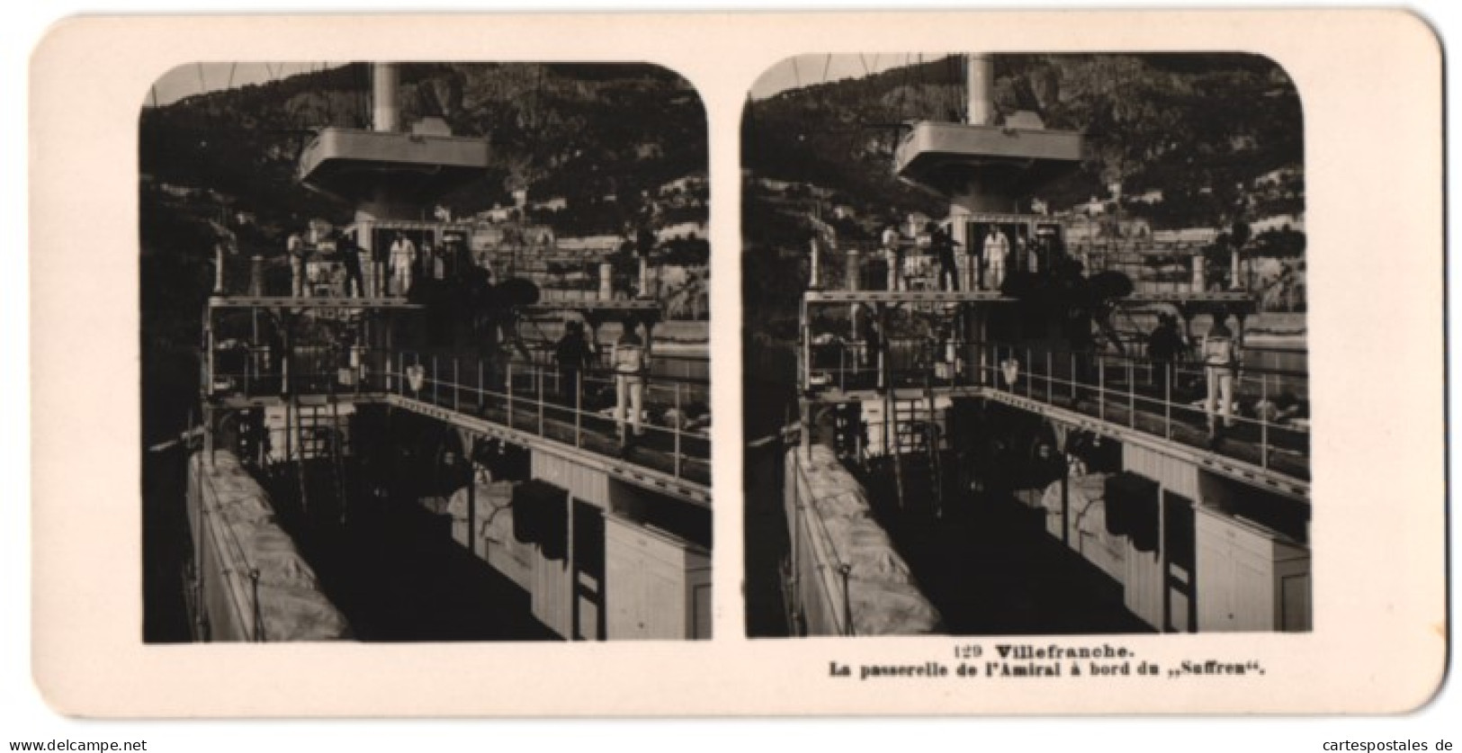 Stereo-Fotografie NPG, Berlin-Steglitz, Französisches Kriegsschiff Linienschiff Suffren Im Hafen Von Villefranche  - Stereoscoop