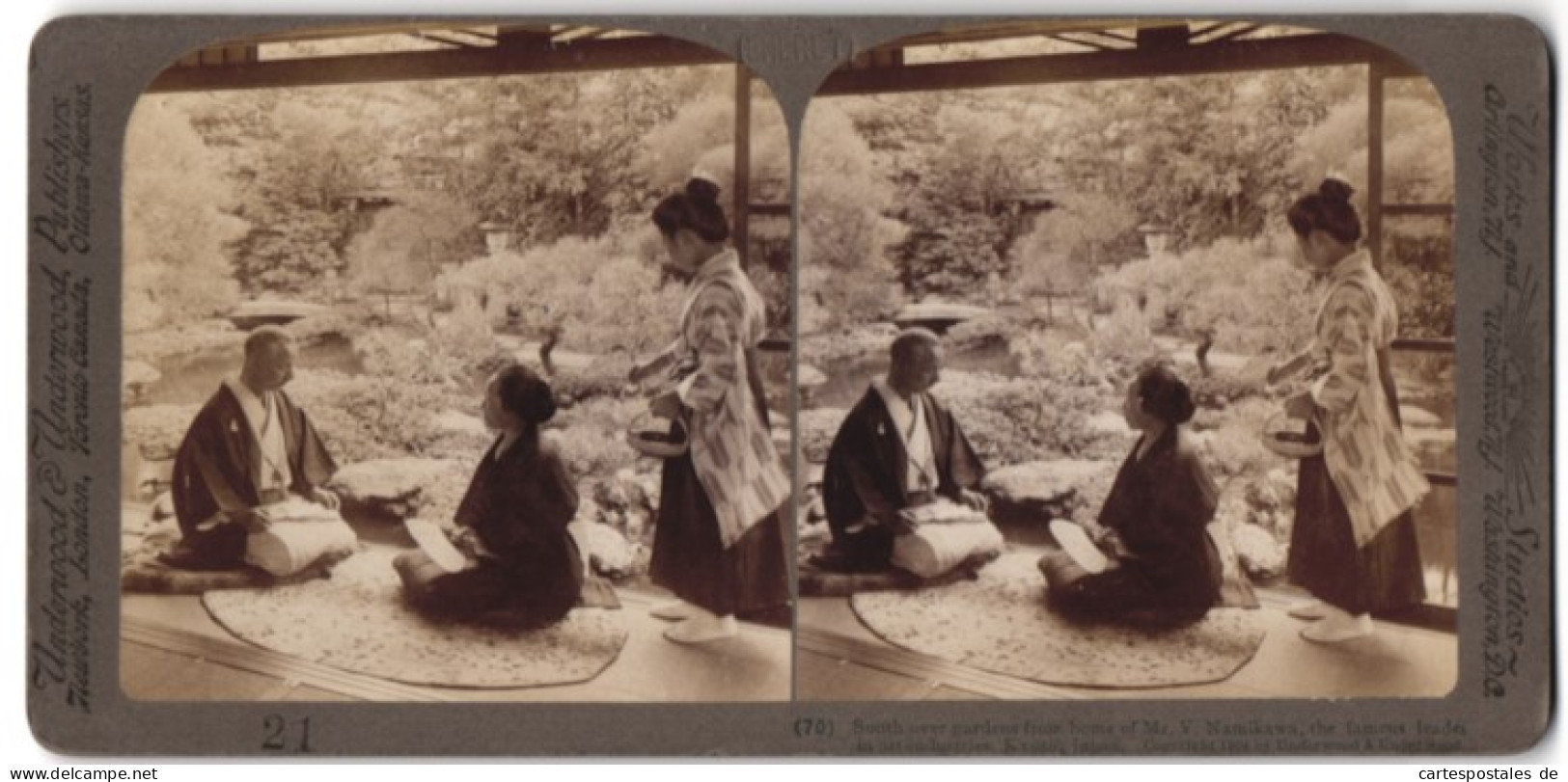 Stereo-Fotografie Underwood & Underwood, New York, Künstler Y. Namikawa In Seinem Haus In Kyoto / Japan  - Berühmtheiten