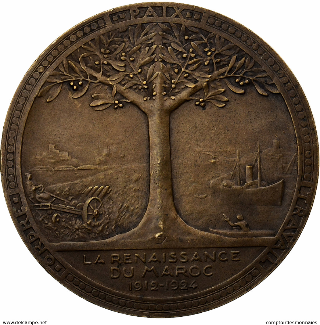 Maroc, Médaille, La Renaissance Du Maroc, 1926, Bronze, Vernier, SUP - Andere & Zonder Classificatie