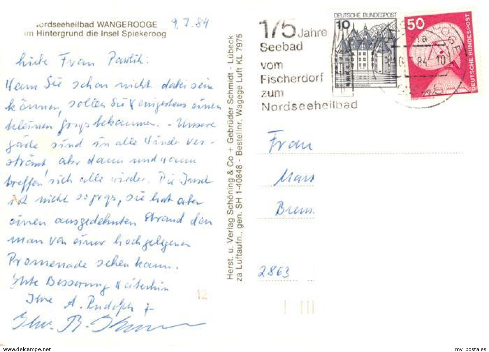 73904530 Wangerooge Wangeroog Nordseebad Fliegeraufnahme Mit Insel Spiekeroog - Wangerooge