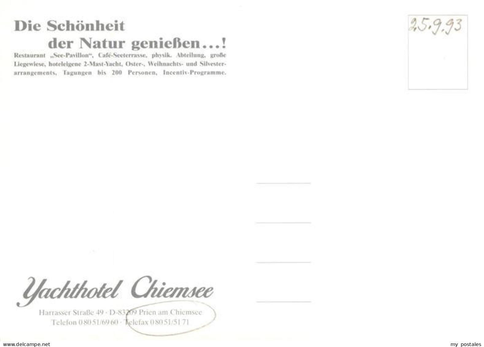 73904521 Chiemsee Yachthotel Chiemsee Restaurant See-Pavillon Yachthafen Flieger - Other & Unclassified