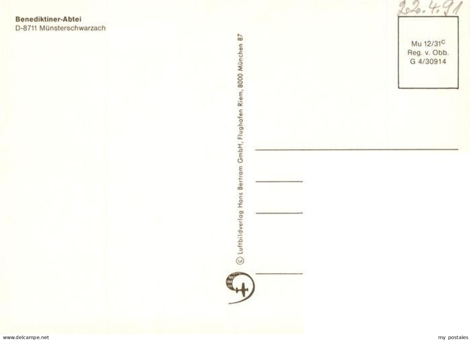 73904508 Muensterschwarzach Benediktiner Abtei Fliegeraufnahme - Other & Unclassified