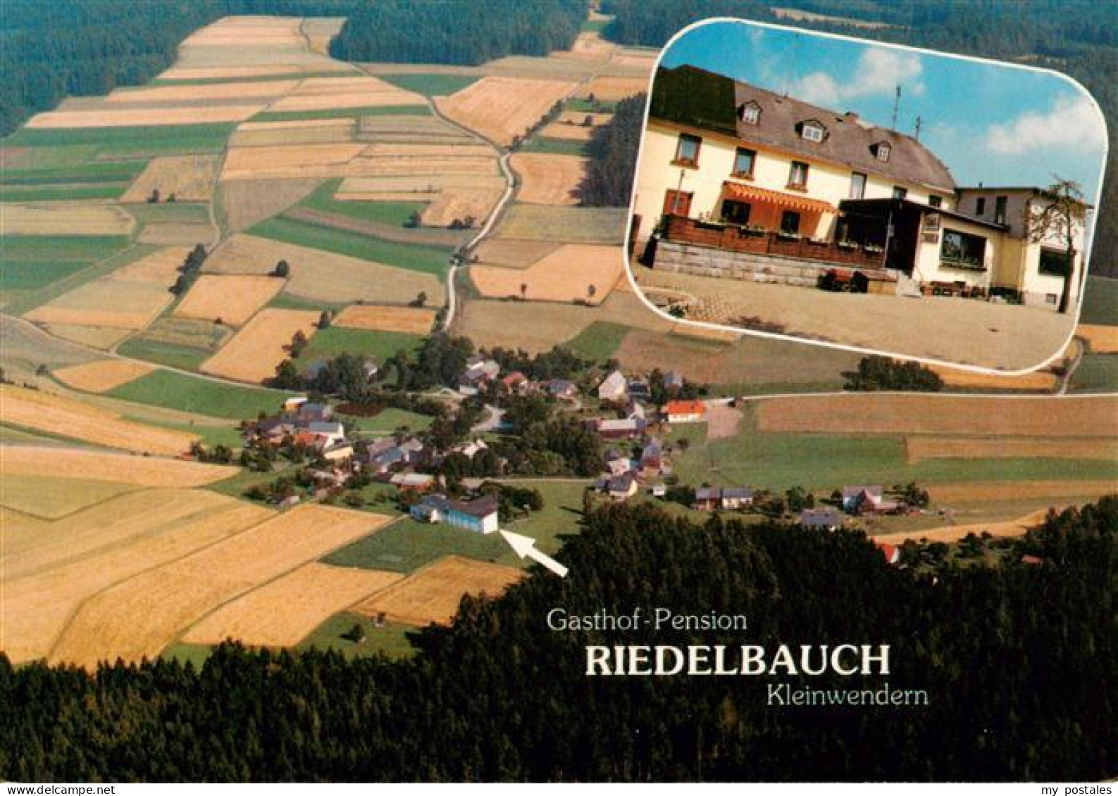 73904465 Kleinwendern Fliegeraufnahme Gasthof Pension Riedelbauch - Sonstige & Ohne Zuordnung